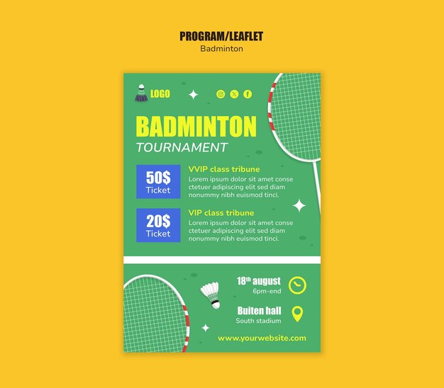 Desenho de modelo de badminton