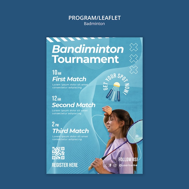 Desenho de modelo de badminton