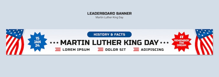 PSD grátis desenho de modelo de banner da tabela de classificação do dia de martin luther king