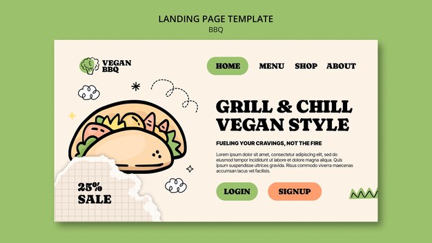 Desenho de modelo de bbq vegano