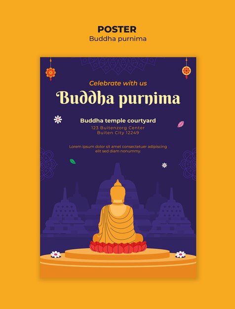 Desenho de modelo de Buda Purnima