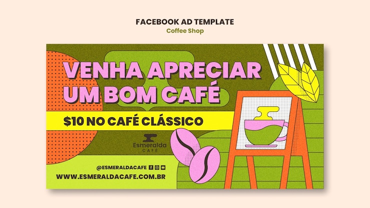 PSD grátis desenho de modelo de cafeteria