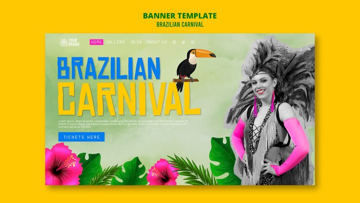 PSD grátis desenho de modelo de carnaval brasileiro