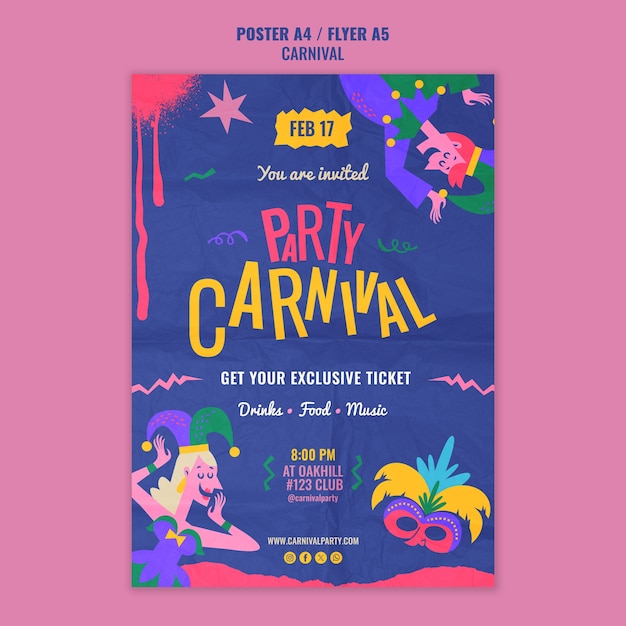 PSD grátis desenho de modelo de carnaval