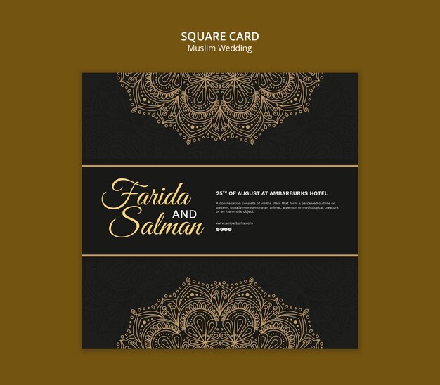 Desenho de modelo de casamento muçulmano