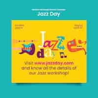 PSD grátis desenho de modelo de dia de jazz