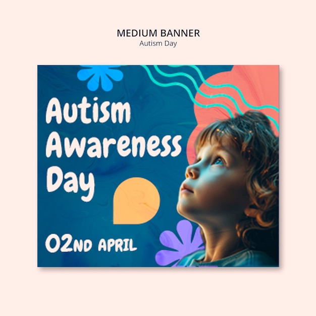 Desenho de modelo de dia do autismo