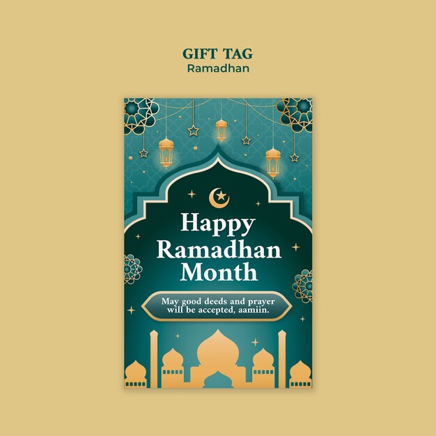 Desenho de modelo de etiqueta de presente do Ramadan
