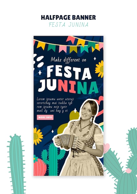 PSD grátis desenho de modelo de festa junina