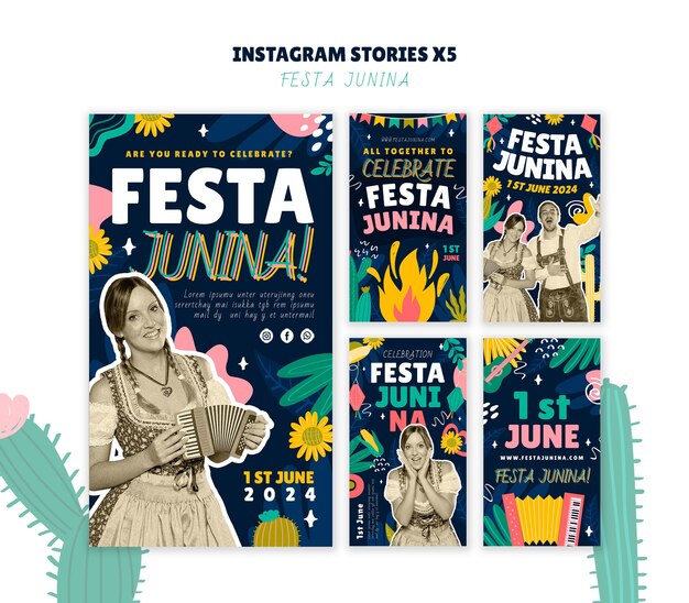 Desenho de modelo de Festa Junina