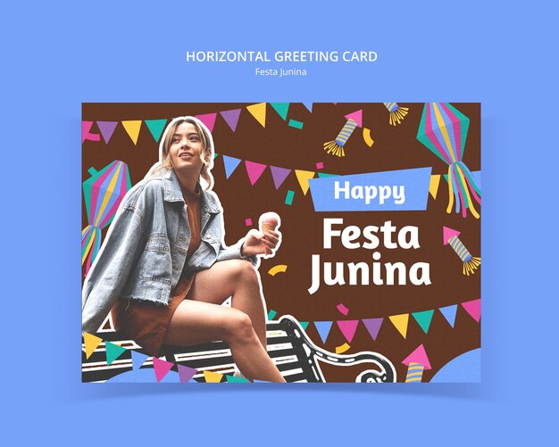 Desenho de modelo de Festa Junina