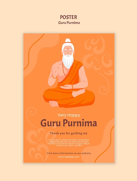 PSD grátis desenho de modelo de guru purnima