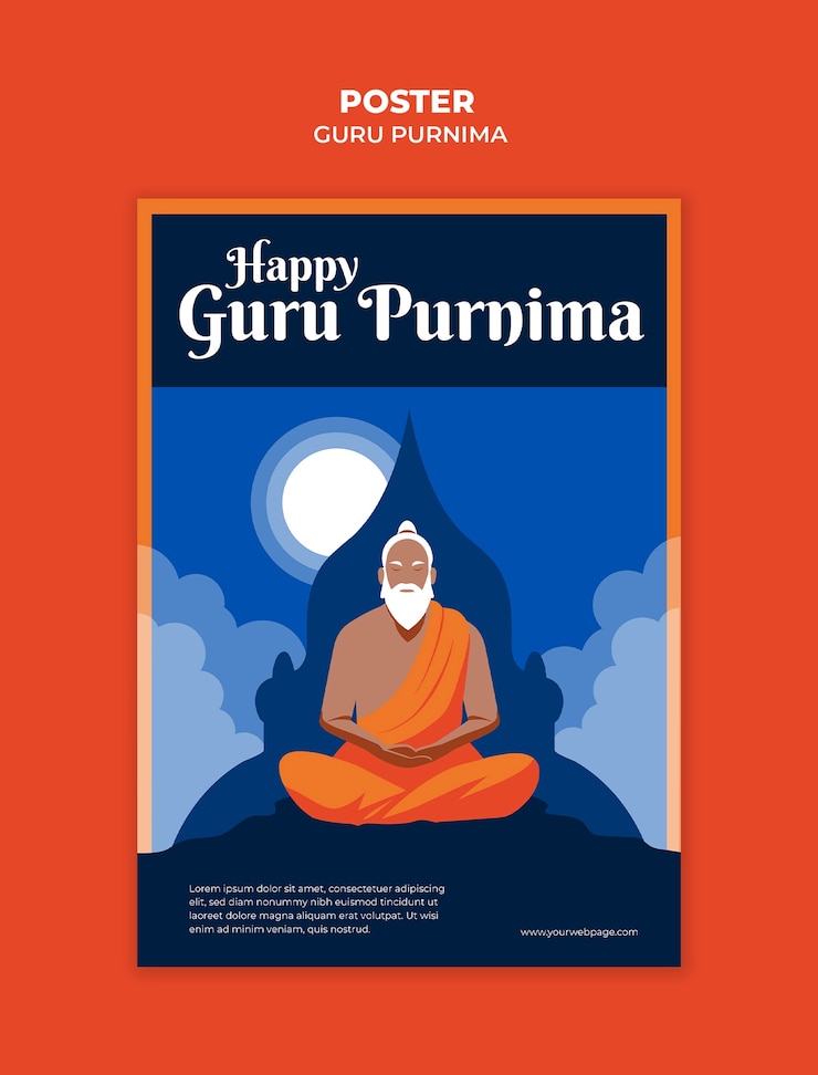 PSD grátis desenho de modelo de guru purnima