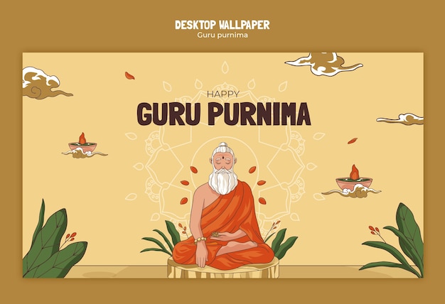 PSD grátis desenho de modelo de guru purnima