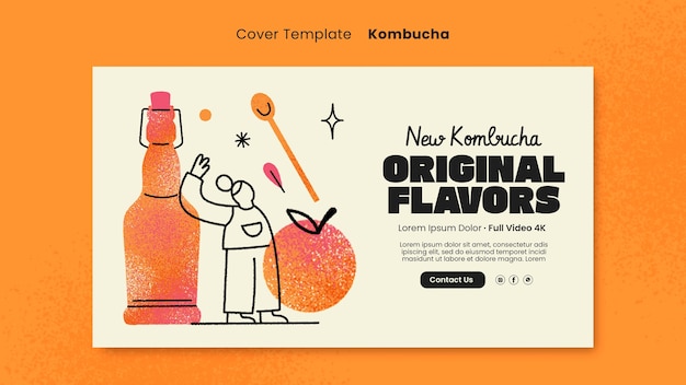 PSD grátis desenho de modelo de kombucha