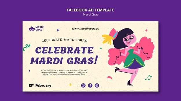 Desenho de modelo de Mardi Gras