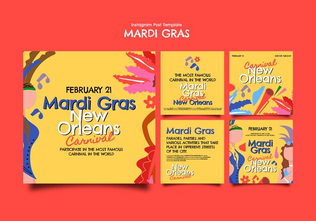 Desenho de modelo de Mardi Gras