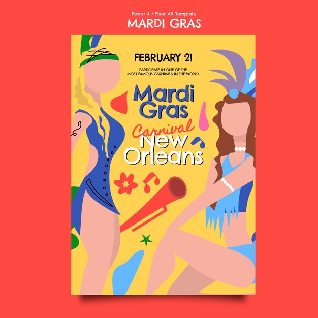 Desenho de modelo de Mardi Gras