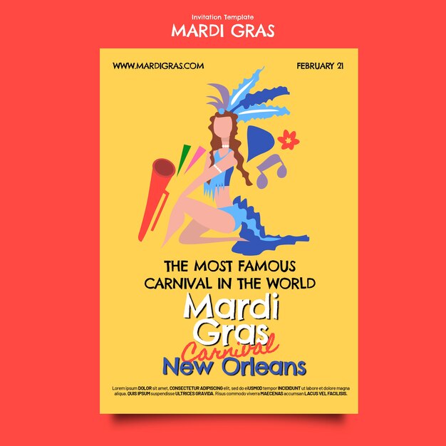 Desenho de modelo de Mardi Gras
