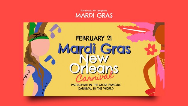 Desenho de modelo de Mardi Gras