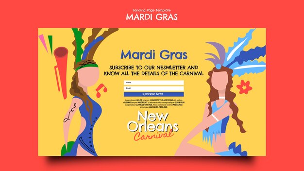 Desenho de modelo de Mardi Gras