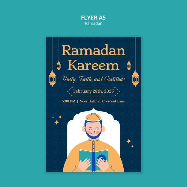 Desenho de modelo de panfleto do Ramadão