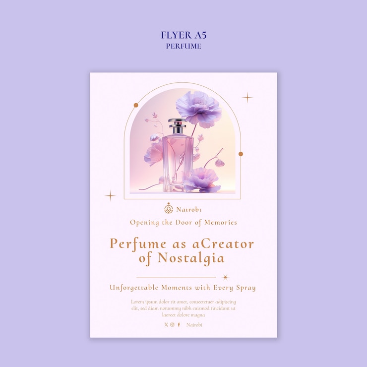 PSD grátis desenho de modelo de perfume