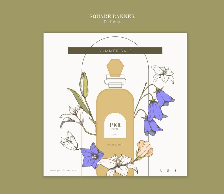 PSD grátis desenho de modelo de perfume