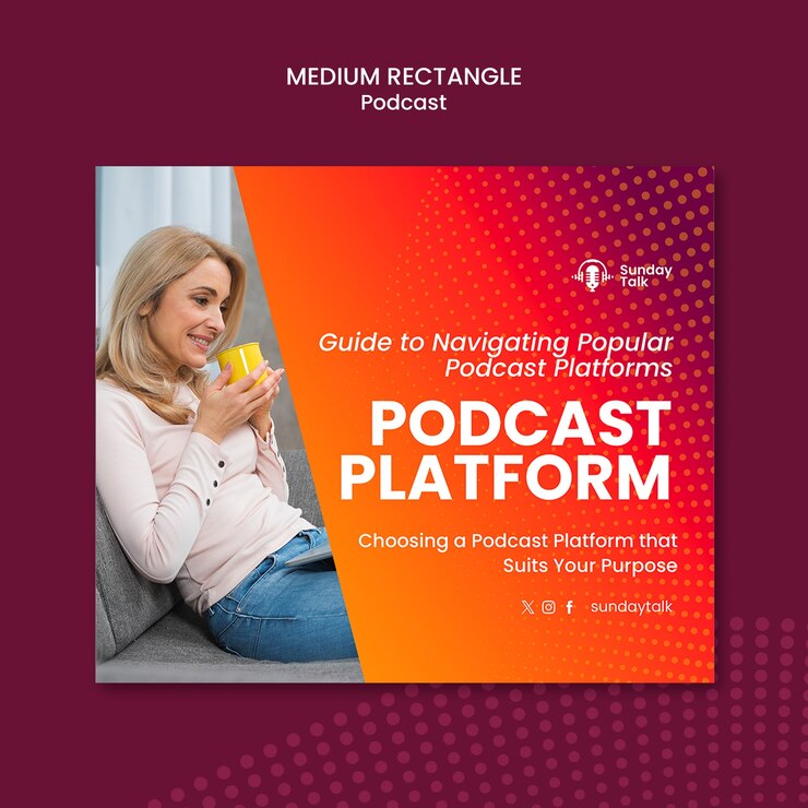 PSD grátis desenho de modelo de podcast
