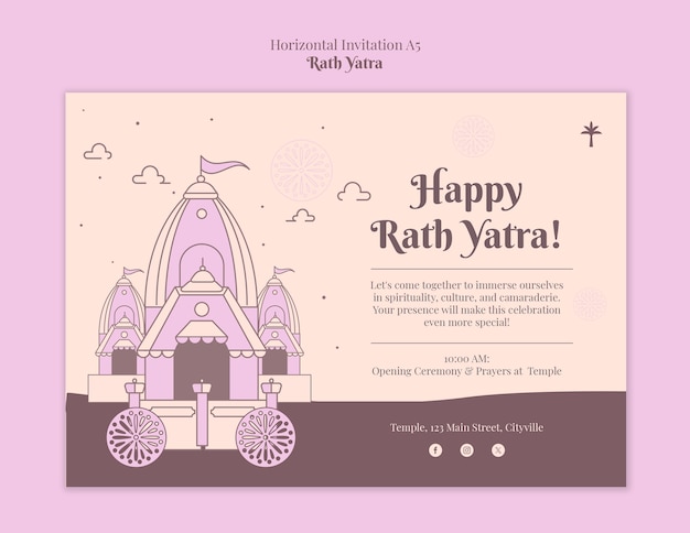 PSD grátis desenho de modelo de rath yatra