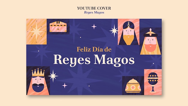 PSD grátis desenho de modelo de reyes magos