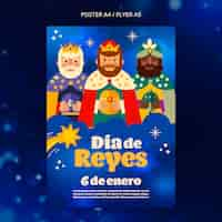 PSD grátis desenho de modelo de reyes magos