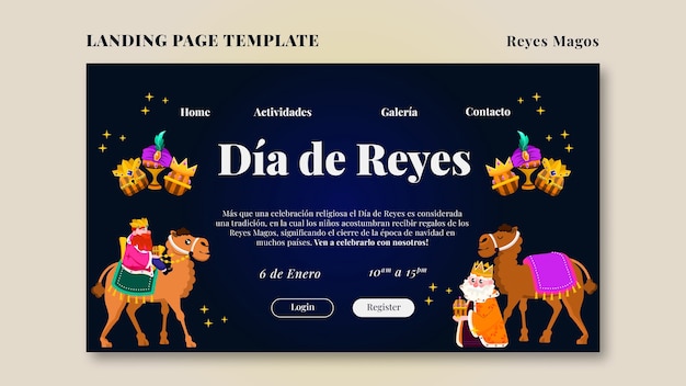 PSD grátis desenho de modelo de reyes magos