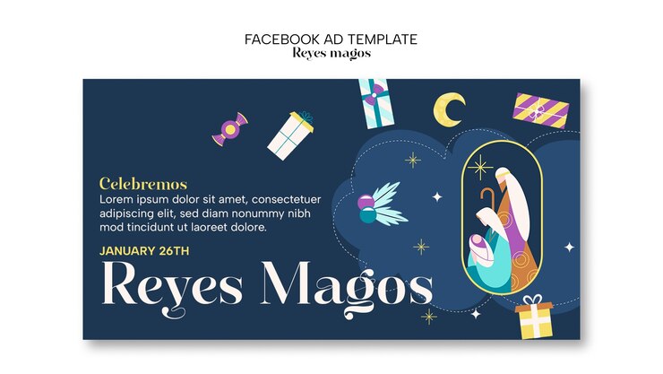 PSD grátis desenho de modelo de reyes magos