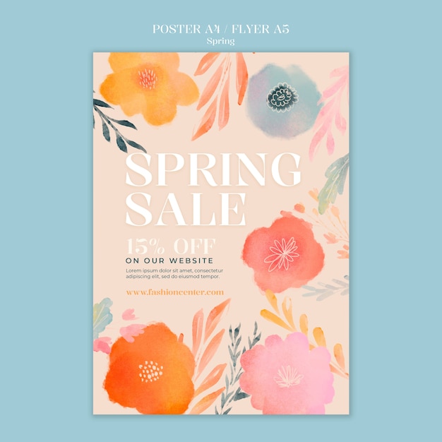 Desenho de modelo de venda de primavera