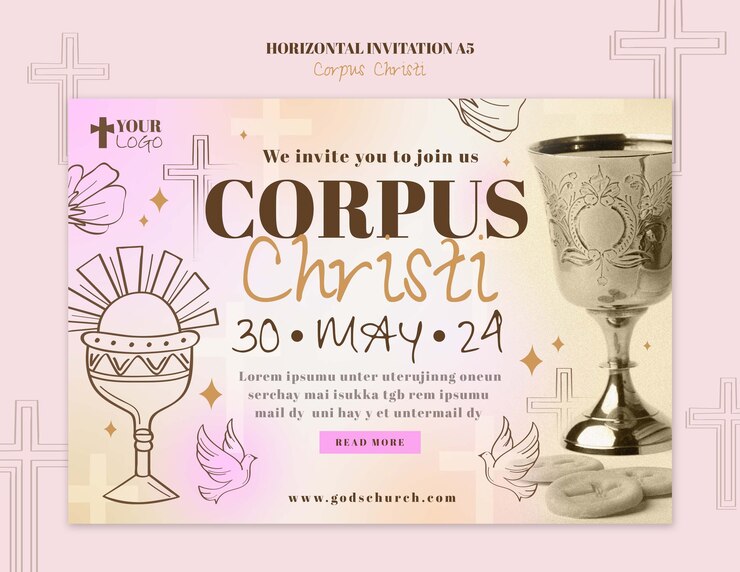 PSD grátis desenho de modelo do corpus christi