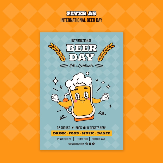 Desenho de modelo do Dia Internacional da Cerveja