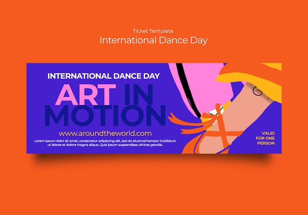 PSD grátis desenho de modelo do dia internacional da dança