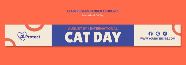 Desenho de modelo do Dia Internacional do Gato