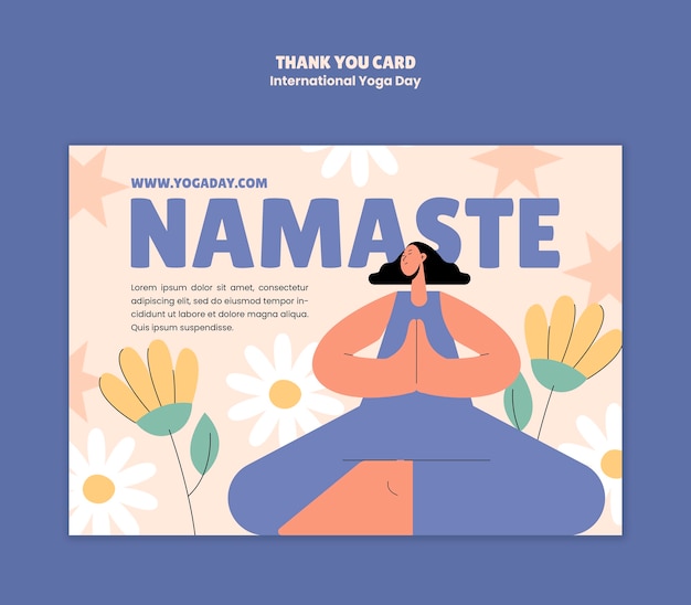 Desenho de modelo do Dia Internacional do Yoga