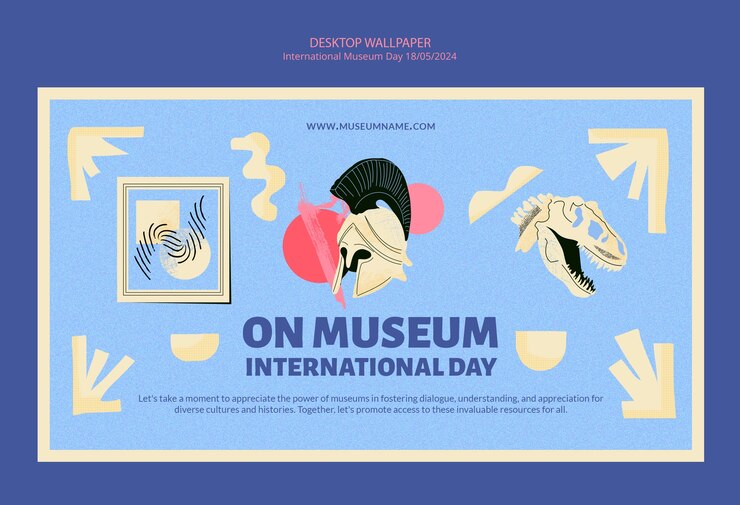 PSD grátis desenho de modelo do dia internacional dos museus