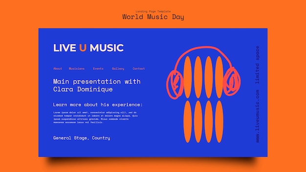 Desenho de modelo do Dia Mundial da Música