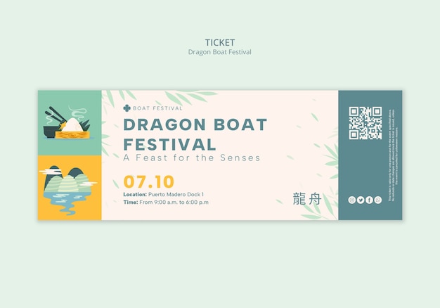 PSD grátis desenho de modelo do festival do barco do dragão