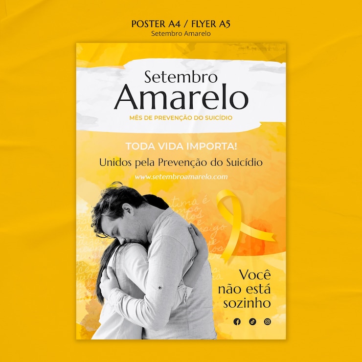 PSD grátis desenho de modelo setembro amarelo