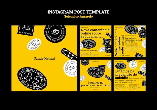 PSD grátis desenho de modelo setembro amarelo