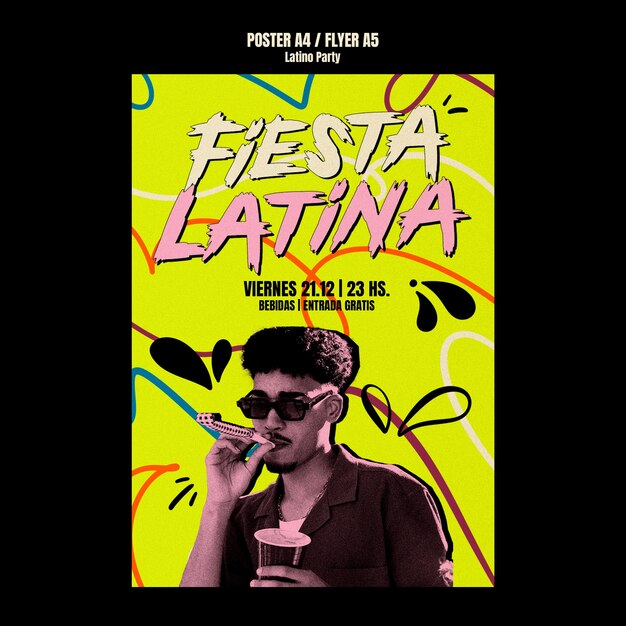 Desenho de modelos de festas latinas