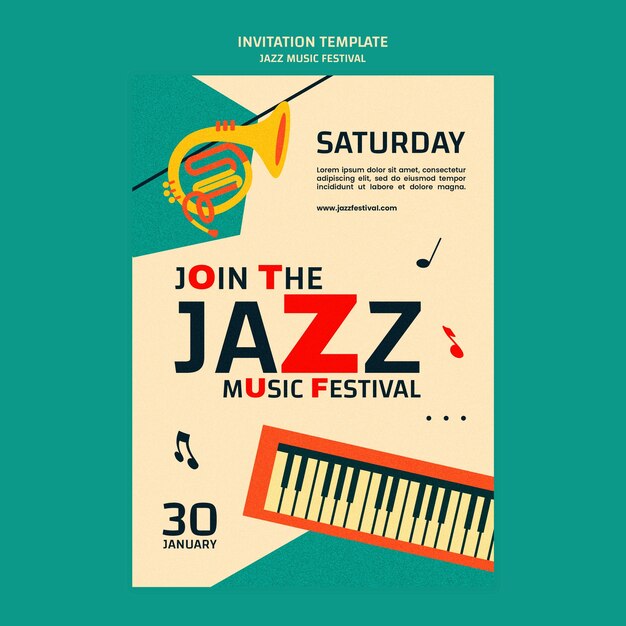 Desenho de modelos de festivais de música de jazz.