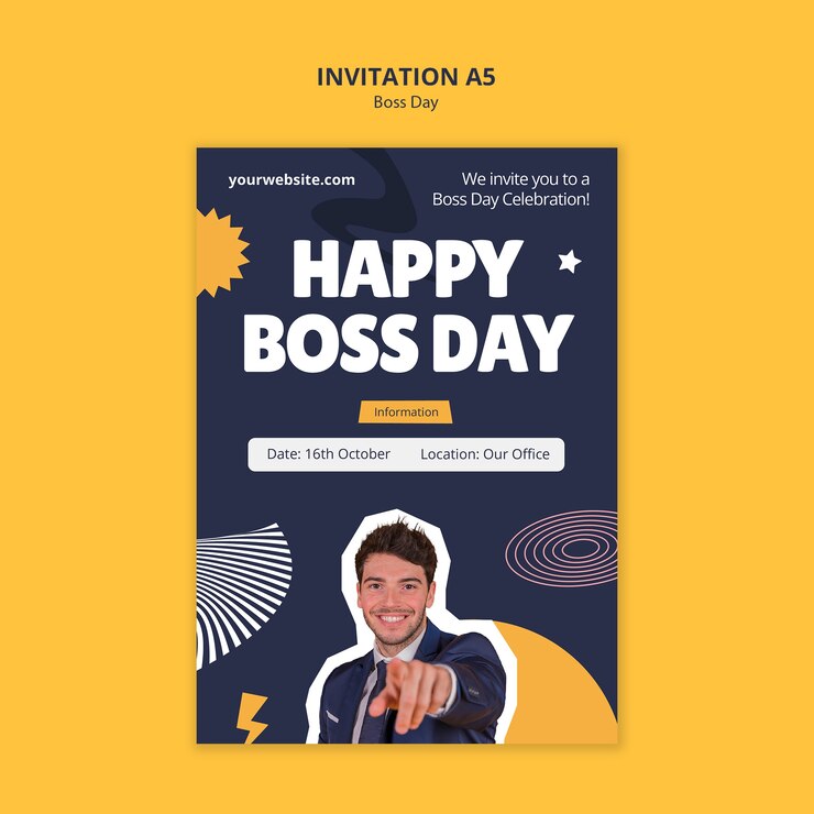 PSD grátis desenho do modelo do dia do chefe