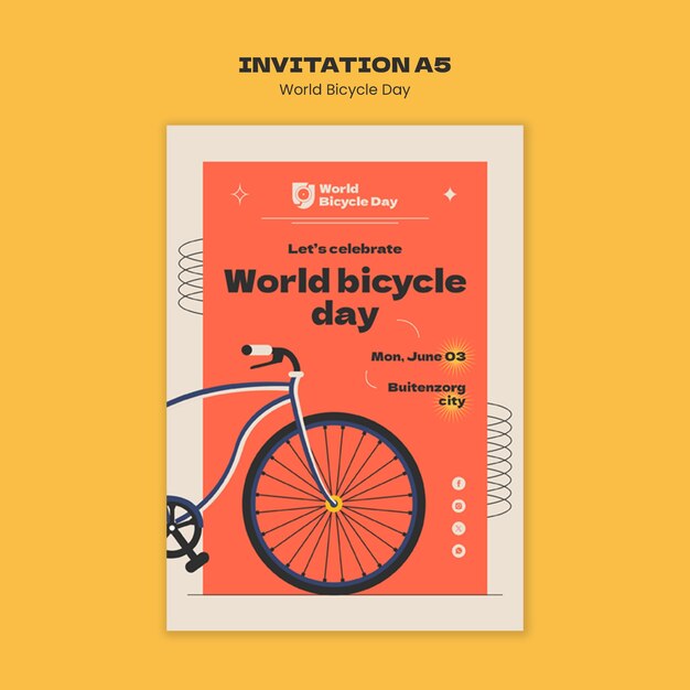 Desenho do modelo do Dia Mundial da Bicicleta