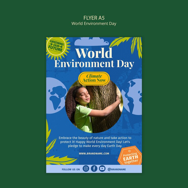 PSD grátis desenho do modelo do dia mundial do meio ambiente